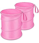 Kincown Car Trash Can, 2 Packs Mini Collapsible Car Trash Bin for Front Back Seat, Pop up Garbage...