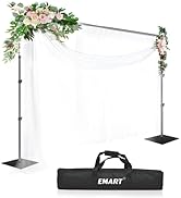 EMART Backdrop Stand, 8.5ft Height 10ft Width Adjustable Photography Background Support Poles wit...