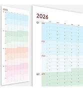 Large Wall Calendar 2026 (39 x 17 inches - Rolled) Dry Erase Calendar for Wall, Erasable Wall Pla...