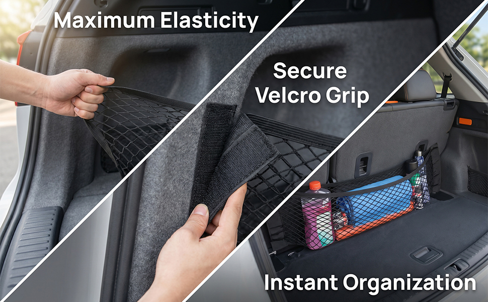 Mandark 2PCS Mesh Cargo Net for Car Trunk Storage