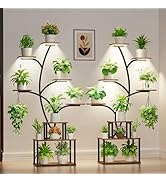 Plant Stand Indoor with Grow Lights - Large Plant Shelf Indoor, 63" 8 Tier Tall Plant Stands for ...