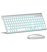 TopMate Wireless Gaming Keyboard and Mouse Ultra Slim Combo, 2.4G Silent Compact USB 2400DPI Mous...