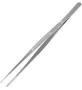 AHIER 12inch Kitchen tweezer Stainless Steel, Long tweezer with Precision Serrated Tips for Cooki...