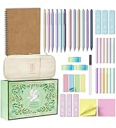Bible Journaling Kit 40-Piece Set with Morandi and Neon Highlighters, No Bleed Bible Study Suppli...