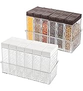 TOPZEA 12 Pcs Spice Shaker Jars, Plastic Seasoning Containers Dispenser Travel Seasoning Box with...
