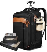 Vancropak Travel Backpack with Wheels, 17 inch Carry On Flight Approved Wheeled Laptop Backpack w...