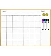 VUSIGN Magnetic Monthly Calendar Whiteboard, 17'' x 23'' Dry Erase Calendar for Wall Office Schoo...