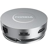 Round USB C Docking Station Dual HDMI Monitor, FORIDA Type C Hub, Dual 4K HDMI USB C to Network A...