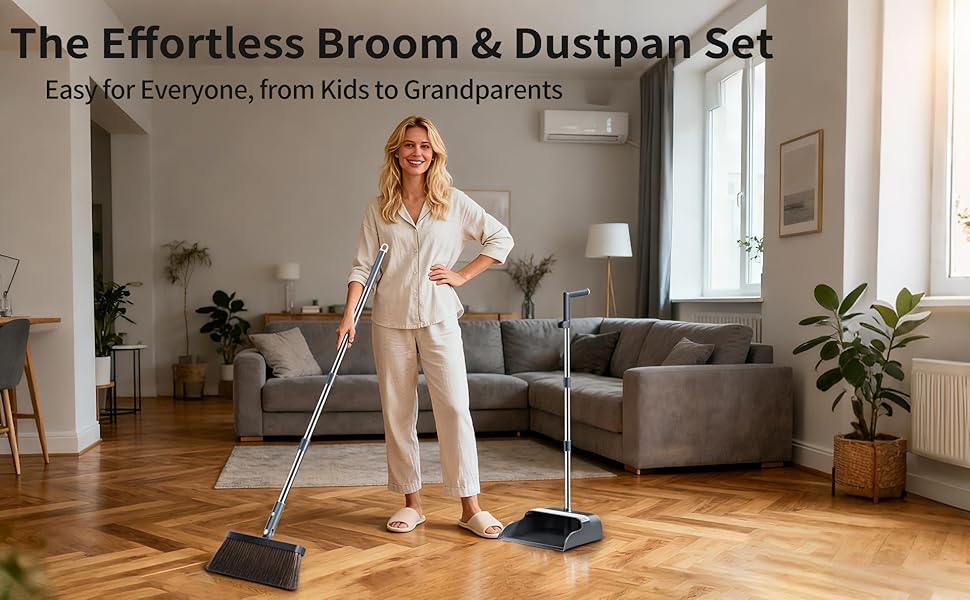 The effortless broom and dustpan set for home