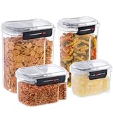 OGGI Easi Grip Moisture Proof Storage Containers, Set of 4, Ultra Clear BPA-Free Sealable Caniste...