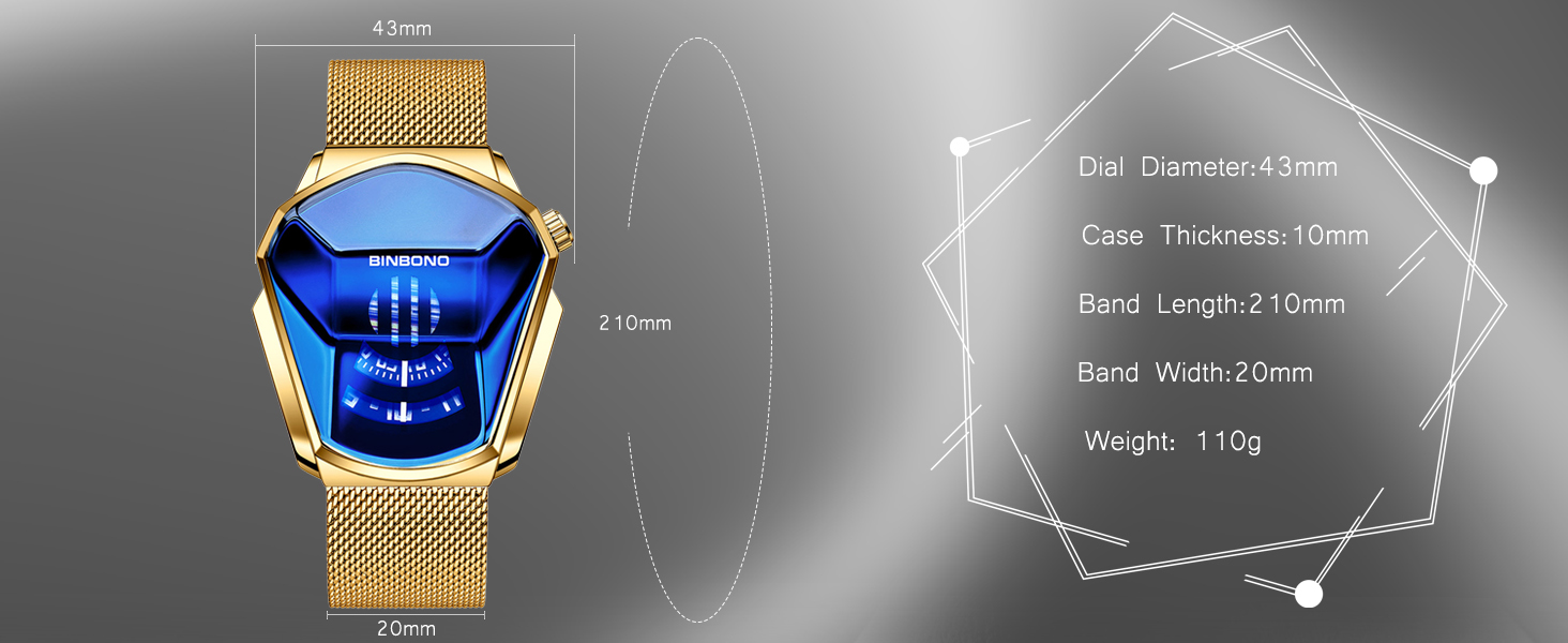 Creative Fashion Blue LED Binary Digital Watches Men&amp;#39;s Stainless Stee