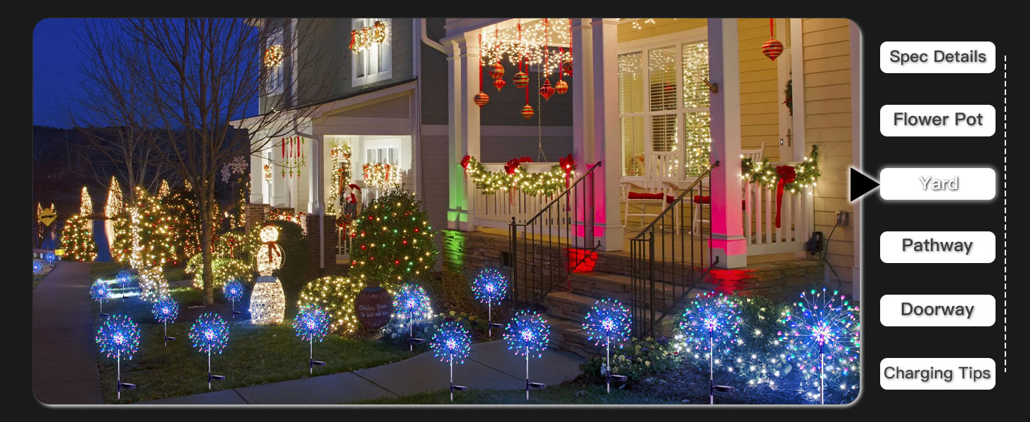 Multicolor fireworks lights are in the yard
