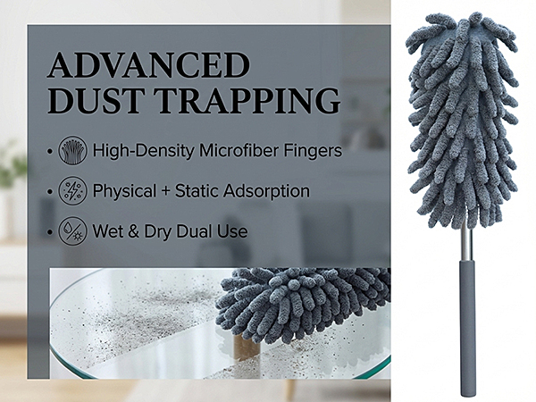 2 Gray chenille dusters 4