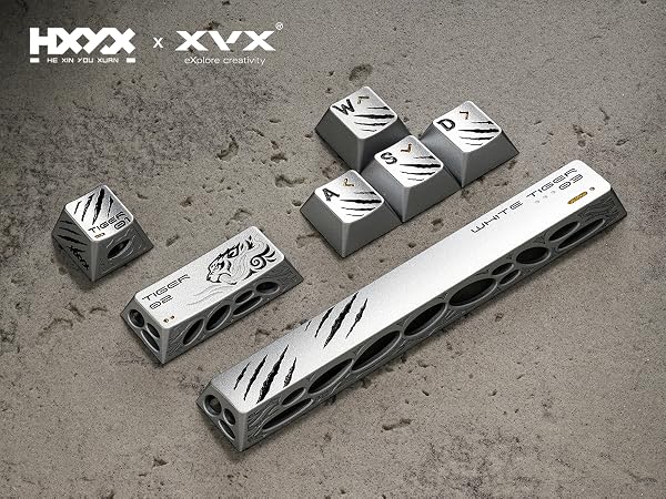 XVX Aluminum Metal Silver Keycaps