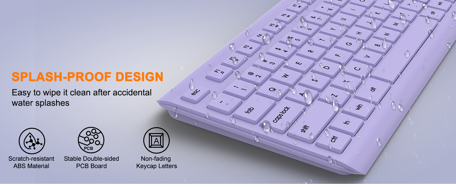 Wireless Keyboard and Mouse Combo, Full Size Silent Ergonomic Keyboard Mouse