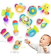 iPlay, iLearn 10pcs Baby Rattles Toys Set, Infant Grab Shake Rattle, Sensory Teether, Babies Deve...
