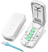 Daviky Pill Cutter Splitter for Small &amp; Tiny Pills, Dual Safety Blades, Adjustable Centering Slot...