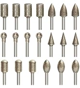 Diamond Drill Grinding Bit Set, Stone Carving Rotary Tools Polishing Kits Diamond-Coated with 1/8...