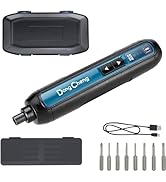 DongCheng 4V Cordless Electric Screwdriver, 2000mAh Battery Powered Rechargeable Screwdriver with...