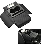 Arwrilt 1 PC Car Center Console Cover Organizer, Car Armrest Box Height Increase Pad with 2 Cup H...