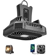 Odoland Portable Camping Fan with LED Lantern, 40H Rechargeable Battery Operated Quiet Tent Fan w...