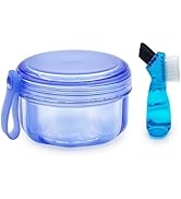 EZEELAI No Leak Partial Denture Case Retainer Bath Box Cup, Denture Soaking Cup False Teeth Holde...