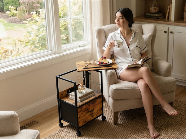 Rolling Nightstand for Recliner