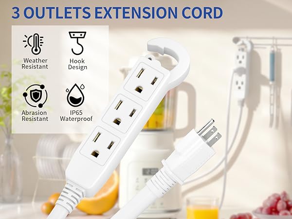 3 outlets extension cord
