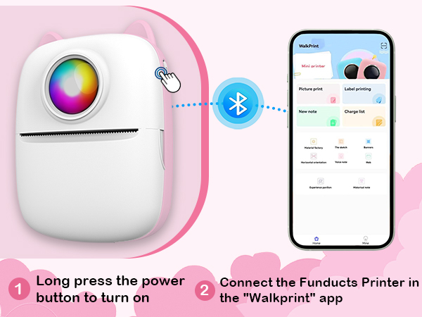 Mini Sticker Printer, Pocket Thermal Sticker Printer Machine, Thermal Bluetooth Sticker Maker