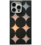 Rectangle Black Polka Dots Iridescent Phone Case for iPhone 16 Pro Max 6.9in,Retro Y2K Star Laser...