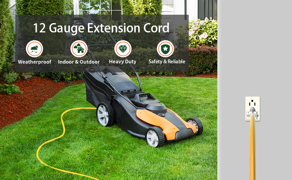 heavy duty extension cord outdoor extension cord 25/50/100ft waterproof