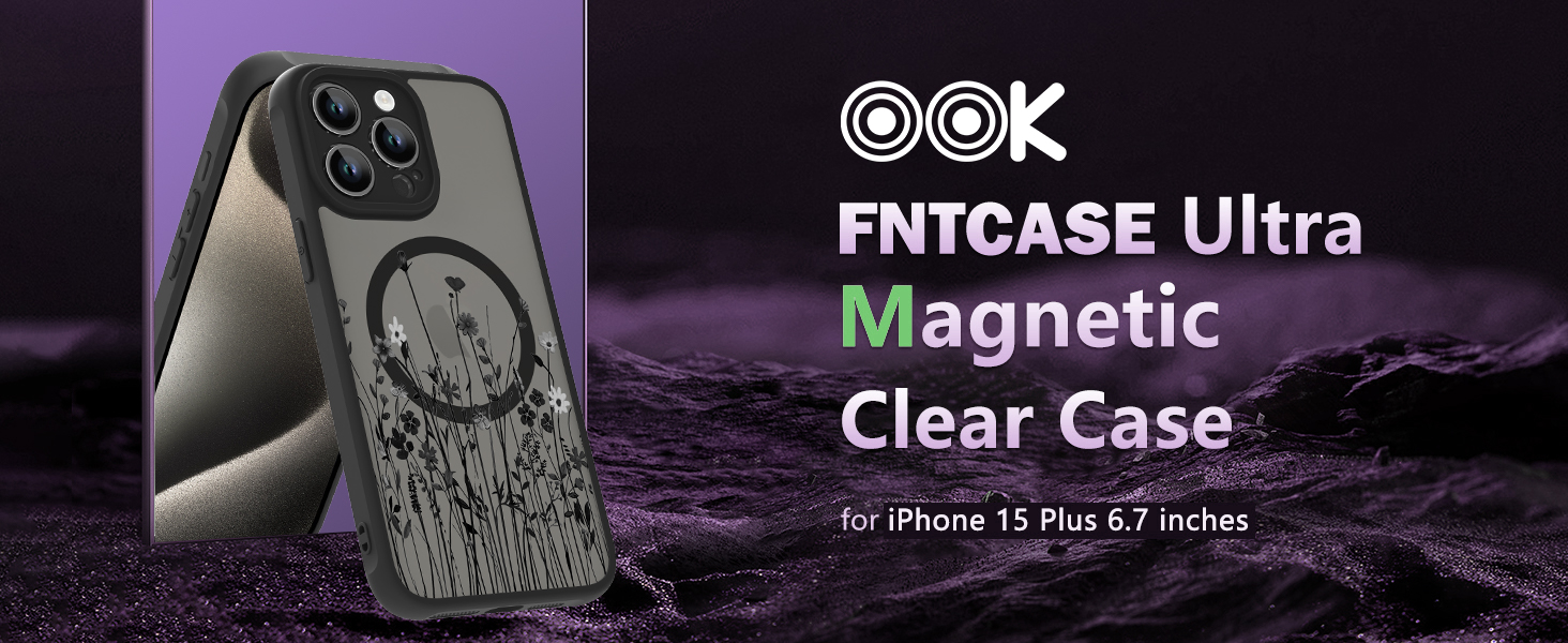 Black Wild Flower Slim Translucent Matte Case