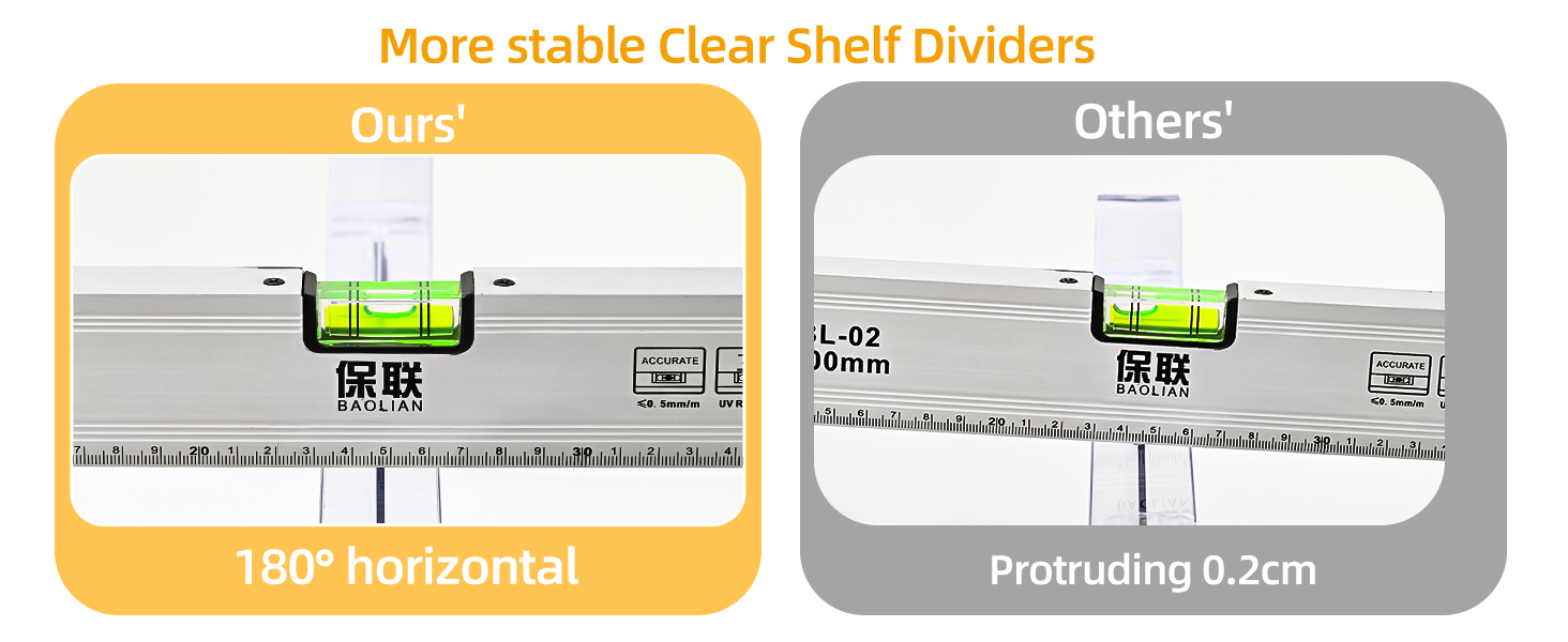 More stable Clear Shelf Dividers