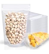 Cloudslucky 50 Pcs 6.7"X4.3" Clear Stand Up Zipper Seal Bgas, Reuseable Ziplock Pouch for Food St...