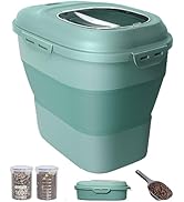 DDMOMMY 30-35 Lbs Dog Food Storage Container Collapsible Dog Food Container with Airtight Lids, W...