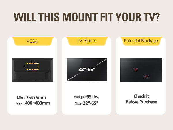 TV Wall Mount for 32-65 Inch TV