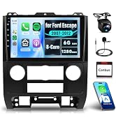 Android Car Stereo for Ford Escape 2007-2012, 9 Inch Touch Screen, 8-Core 6+128GB, Wireless CarPl...