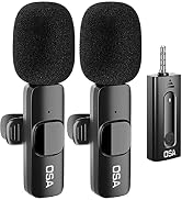 Wireless Lavalier Microphone, OSA Camera Microphone for iPhone, Android Phone, Camera, Clip-on Pl...