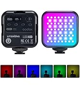 Godox LED6R RGB Video Light,360° Full Color LED Camera Light,HSI Adjustable 36000 Colors,CCT Bico...