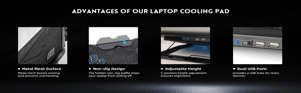 ADVANTAGES OF OUR LAPTOP COOLING PAD