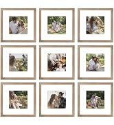 JCJMY 9 Packs 12x12 Picture Frame Gallery Wall Frame Set for 8x8 or 10x10 with 2 Mat or 12x12 Wit...