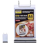 VILLCASE Flip Menu Holder with Base and 6 Pages Sleeve, Clear Desktop Flip Display Holder, Vertic...
