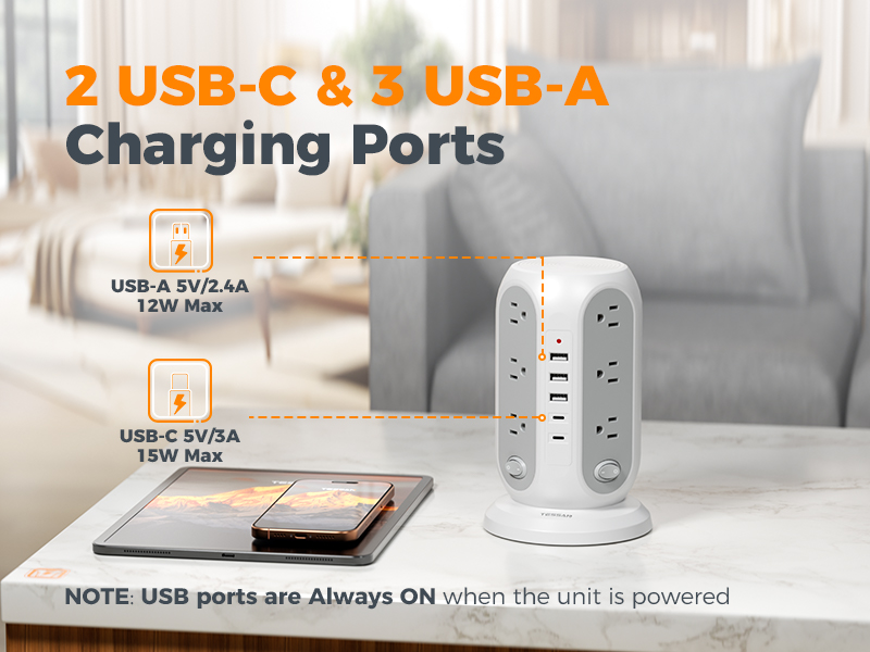 Flat Plug Power Strip