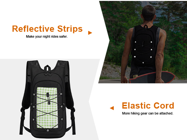 Reflective details on the MIYCOO running backpack support visibility.
