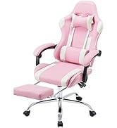 NEWBULIG Computer Gaming Desk Chair - High Back Ergonomic Lumbar Support with Footrest and Headre...