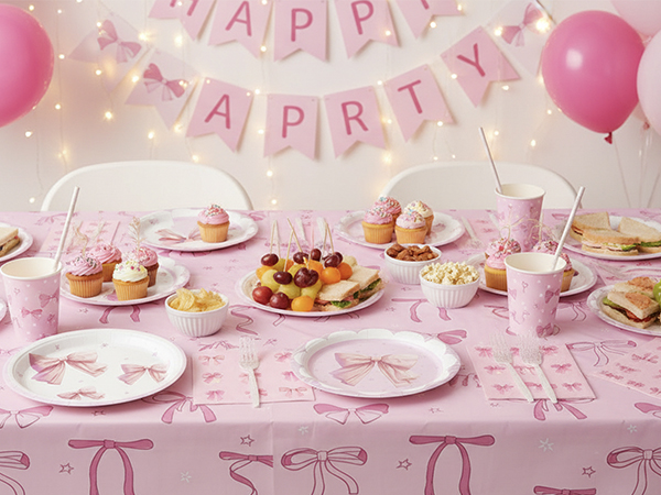 Complete Party Set in Charming Pink Bow