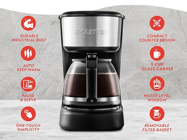 Coffee Maker Gourmia Coffee-making Machine Brew Pot 