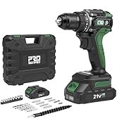 Prostormer Cordless Drill Set, 65N.m Brushless Drill Driver, 3/8" Keyless Chuck, 20+1 Torque, 2pc...