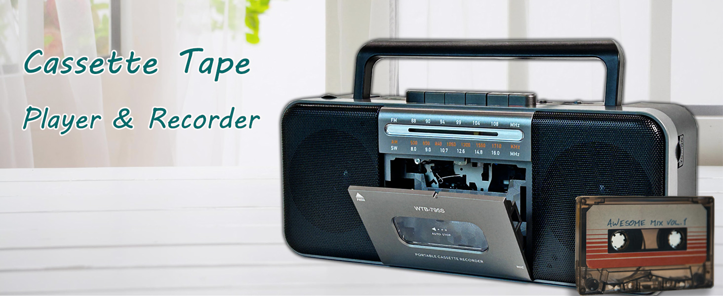 Portable Cassette Tape Player Recorder