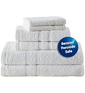 CLOROX Bleach Friendly Towel Set, Quick Dry 100% Cotton Highly Absorbent Lightweight, 2 Bath, 2 H...